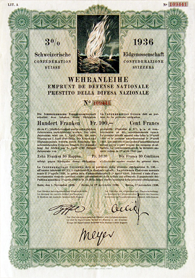 Wehranleihe der Schweizerischen Eidgenossenschaft, 1936